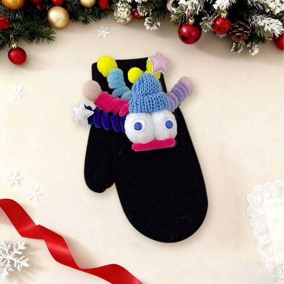 Wowcloth Christmas Cartoon Gloves for Adults, Cute Fun Thermal Windproof Design, Winter Warm Xmas Holiday Hand Protection