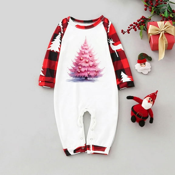 Wowcloth Christmas Family Matching Pajamas Set, Printed Home Wear with Long Sleeve and Pants Two-Piece, Cozy Loungewear for Holiday and Family Gatherings