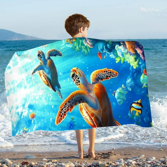 Wowcloth Clearance 150x75cm Sea Turtle Blanket,Turtle Decor Throw Blanket,Gifts for Girls and Boys,Shawl Beach Towel