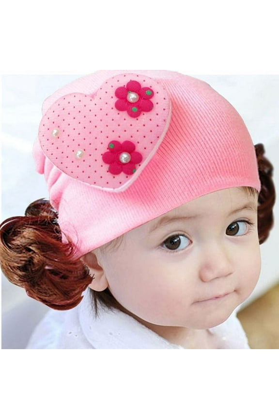 Clearance Heart Pattern Warm Lovely Newborn Creative Photography Cap Accessories,Handmade Girl Winter Infant Hat Prop Fashion Wig Braided Photo Woolen for Knitted Baby Earflap Autumn