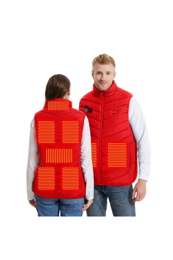 Cotton Heated Vest for Men and Women with 8-Zone 3-Level Adjustable Temperature Control, Sleeveless Hoodless Design for Winter Outdoor Activities and Casual Wear