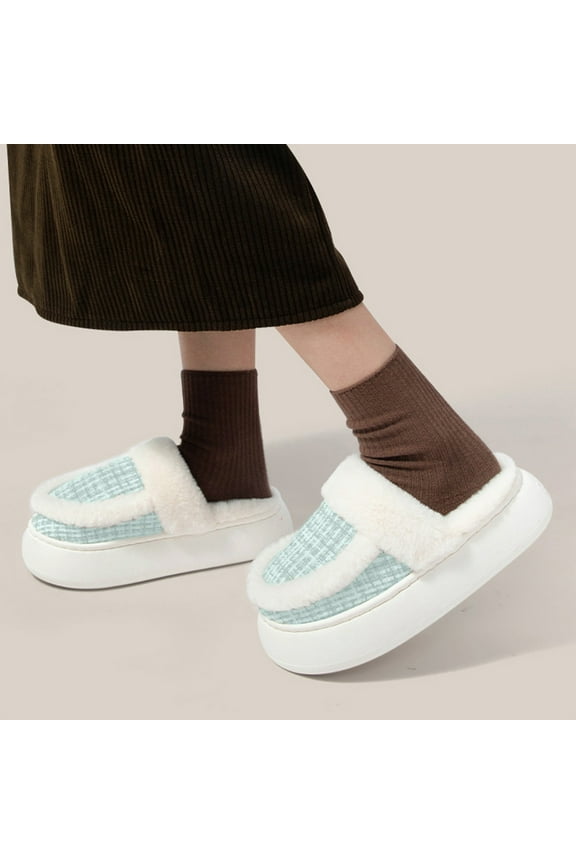 Cotton Winter Slippers for Women – Cozy Closed-Toe Slip-On Design with Soft Lining for Casual Indoor & Outdoor House Shoes