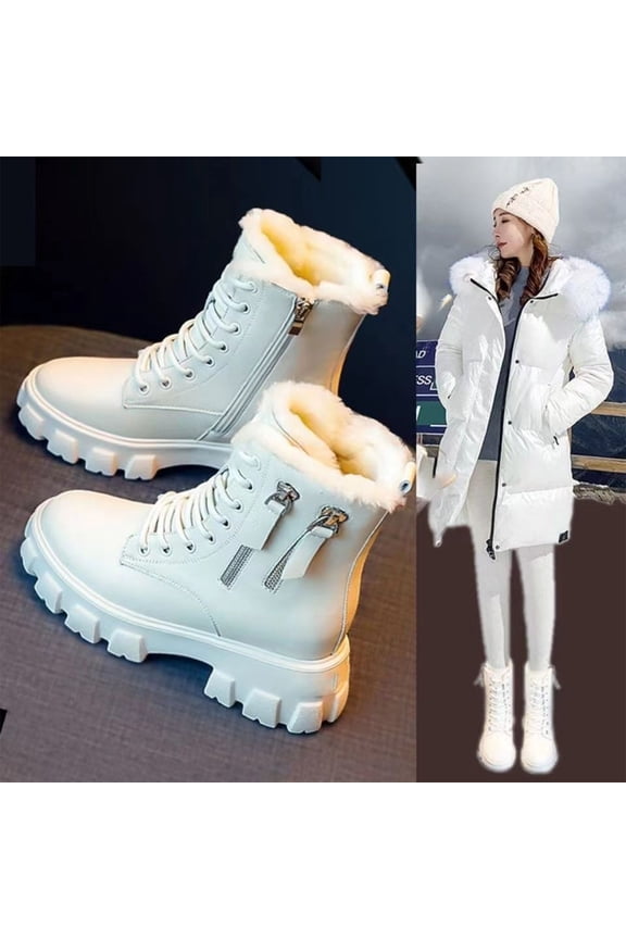 Elevated Mid-Calf Boots for Women – Cozy Lined Comfort with Slip-Resistant Design for Winter Casual & Outdoor Wear