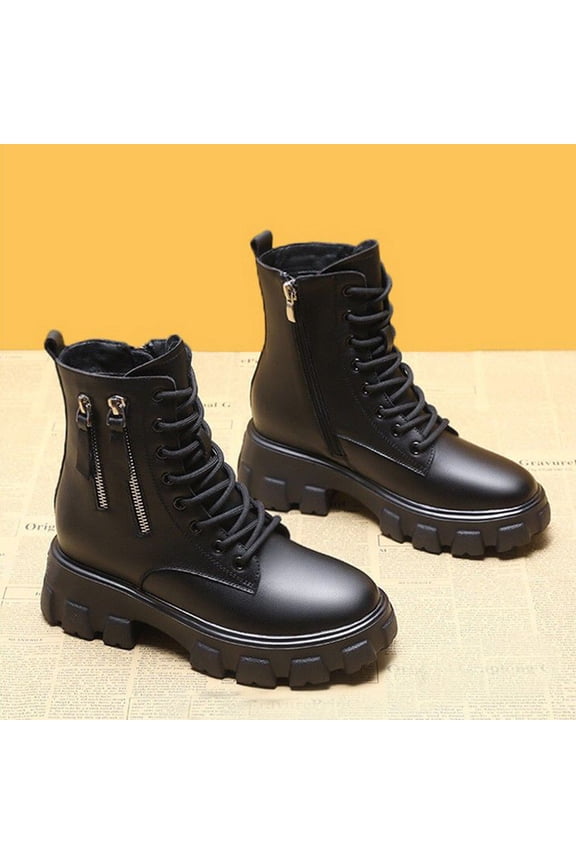 Elevated Mid-Calf Boots for Women – Cozy Lined Comfort with Slip-Resistant Design for Winter Casual & Outdoor Wear