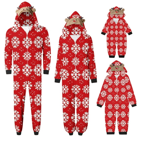 Wowcloth Family Christmas Print Pajamas Jumpsuit, Cozy Homewear with Festive Patterns, Soft and Warm Sleepwear for Family Matching and Holiday Season