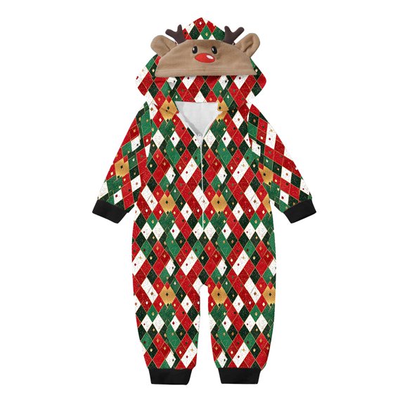 Wowcloth Family Matching Christmas Print Pajamas Romper, Cozy Loungewear with Festive Design, Soft Home Sleepwear for Holiday and Family Nights