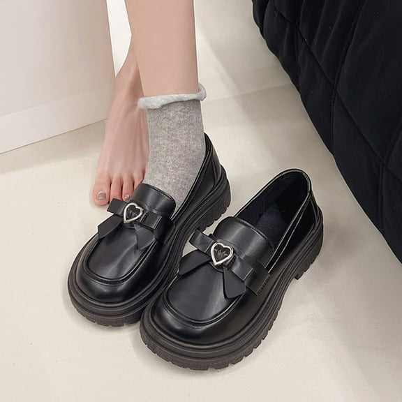 Wowcloth Fashion Casual Loafers for Women – Slip-On Flatform Shoes with Bow Knot Shape for Everyday Outfits & Leisure Occasions,Plus Size