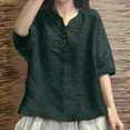 thumbnail image 1 of Wowcloth Fashion Women's autumn V - Neck 3/4 Sleeve Solid Casual Blouse with Buttons, 1 of 6