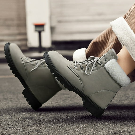 Wowcloth Fleece-Lined Ankle Boots for Women – Warm Comfort Fit Slip-On, Casual Winter Footwear for Cold Days