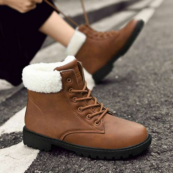 Wowcloth Fleece-Lined Ankle Boots for Women – Warm Comfort Fit Slip-On, Casual Winter Footwear for Cold Days