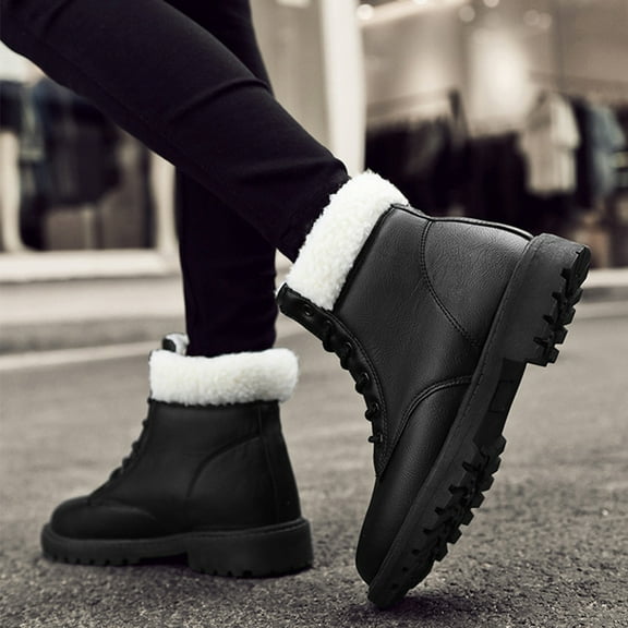 Wowcloth Fleece-Lined Ankle Boots for Women – Warm Comfort Fit Slip-On, Casual Winter Footwear for Cold Days