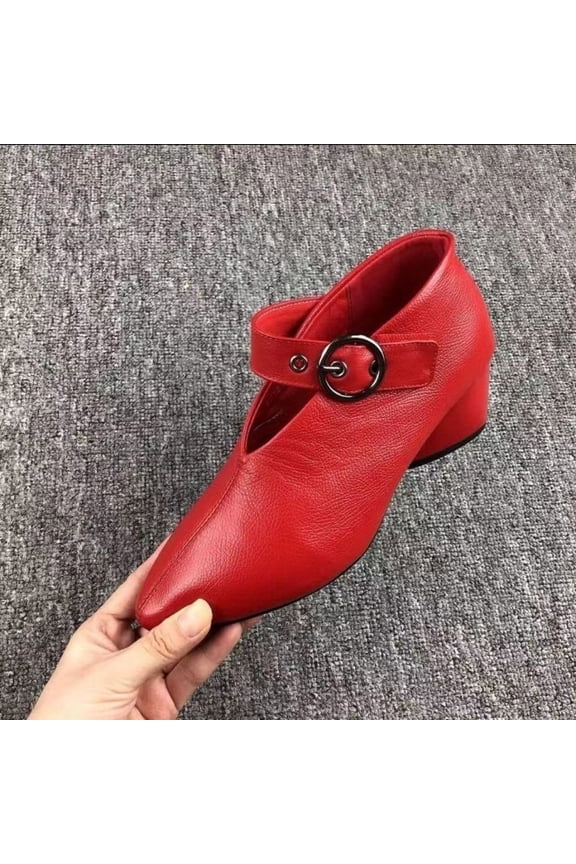 French Heel Pointed Toe Flats for Women – Slip-On Fashion Shoes with Vintage Style & Casual Everyday Wear Footwear