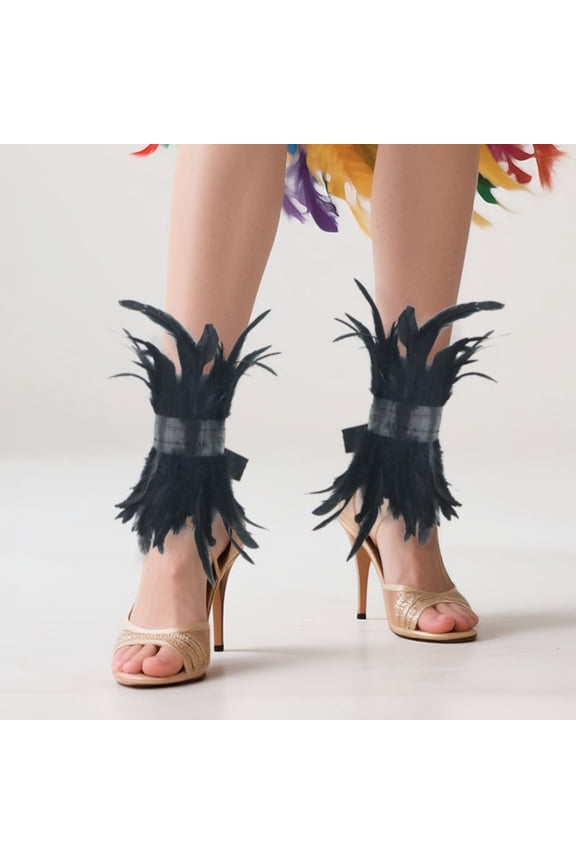 Gothic Feather Leg Warmers for Women Carnival, Unique Stylish Dance Party Accessories, Masquerade Ball Costume Decorations