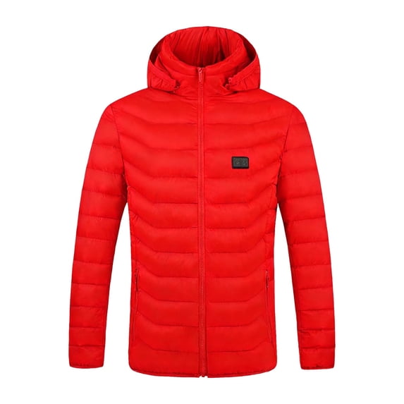 Wowcloth Heated Jacket for Women, Solid Color with Control Heating, Long Sleeve Hooded Design and Double Zipper Pockets, Casual Outdoor Wear for Winter and Daily Activities
