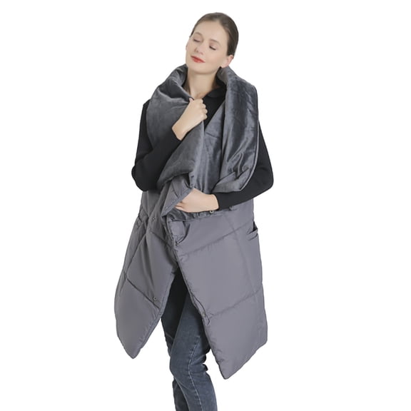 Wowcloth Heated Shawl Blanket, Wearable as Shawl or Wrap, Smart Heating Technology with Adjustable Warmth for Indoor and Outdoor Use in Winter