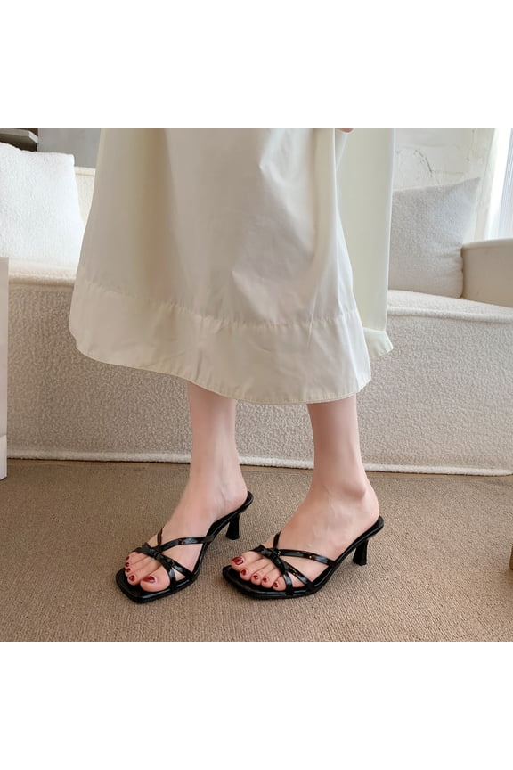 High Heel Sandals for Women – Comfortable Thin Straps Summer-Autumn Design with Trendy & Versatile Daily Wear Footwear