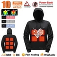 thumbnail image 1 of Wowcloth Hooded Sweatshirt with Smart Heating, 10-Zone Individual Control, Thermal Electric Heating Apparel for Winter, Unisex Cotton Blend Fleece Pullover, 1 of 8