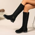 thumbnail image 1 of Wowcloth Knee High Boots for Women - Comfortable Round Toe Mid Heel with Solid Color Long Shaft Casual Retro Style Boots, 1 of 9
