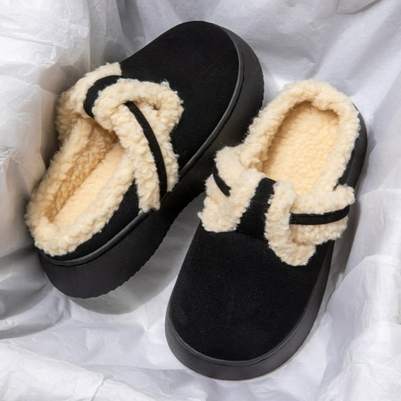 Wowcloth Korean-Style High Heel Slippers for Women – Comfortable Plush Slip-On with Fashionable Design for Indoor & Lounge Wear