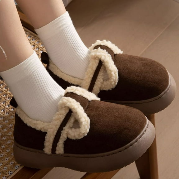 Wowcloth Korean-Style High Heel Slippers for Women – Comfortable Plush Slip-On with Fashionable Design for Indoor & Lounge Wear