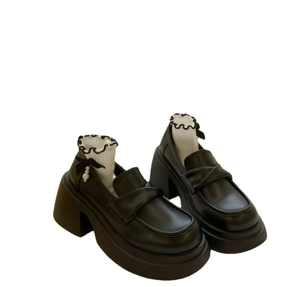 Wowcloth Loafers for Women – French Retro British Style Slip-On Shoes with Vintage Design for Casual Comfort