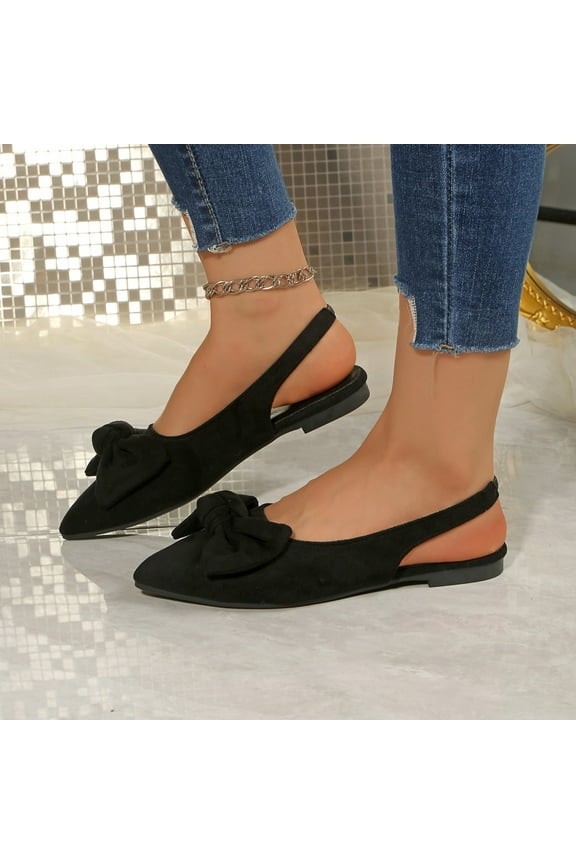 Low-Heel Pumps for Women – Comfortable Bowknotknot Casual Flats with Subtle Arch Support for Everyday Wear & Office Shoes