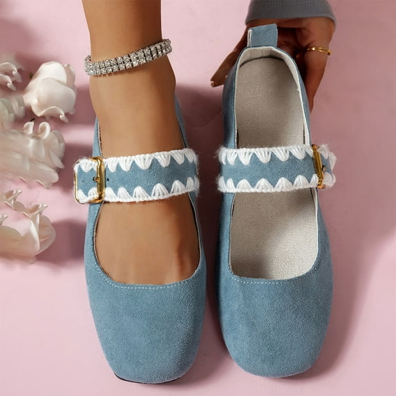 Wowcloth Mary Jane Flat Shoes for Women – Comfortable Soft Sole Slip-On with Breathable Design & Versatile Solid Color for Casual Fashion and Everyday Comfort
