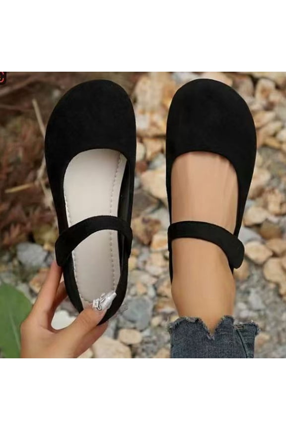 Mary Jane Flat Shoes for Women – Fashionable Buckle Strap Slip-On Design with Casual Versatile Style for Summer Vacation & Everyday Outfits
