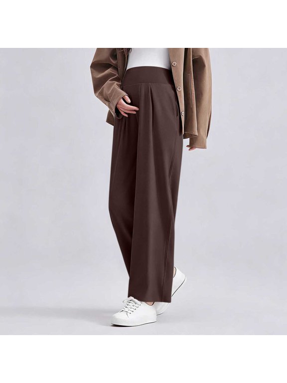 Maternity Pants for Women, Solid Color with Elastic Waistband and Belly Support, Comfortable Fit for Spring and Autumn for Daily Wear and Outdoor Use