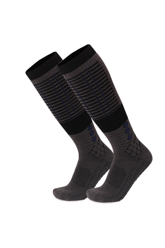 Men's Wool Ski Socks, Long Thermal Professional for Winter Hiking and Snow Sports