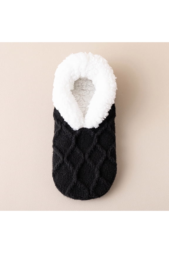 Non-Slip Sherpa Fleece Socks for Women, Cozy Warm Plush-Lined Indoor Winter House Slippers Socks with Silicone Grip, Anti-Ski Homewear Xmas Holiday Gifts
