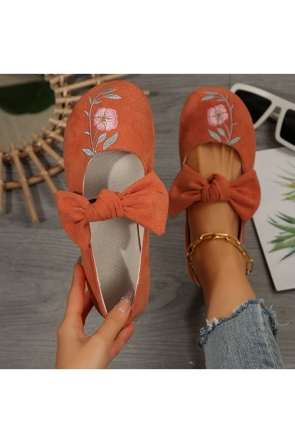 Wowcloth Roman Flat Sandals for Women – Bow Decoration Slip-On Casual Comfort Shoes for Everyday Wear & Outdoor Activities,Plus Size