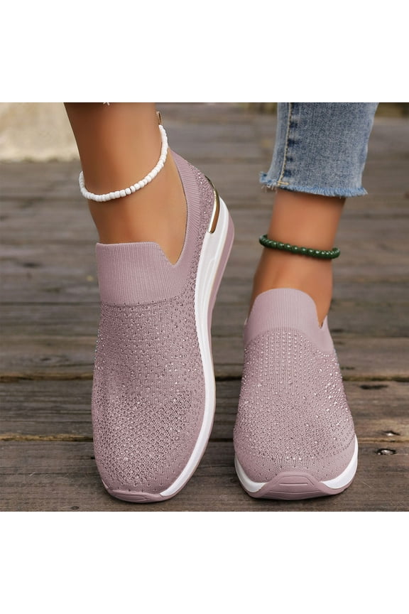 Round Toe Sneakers for Women – Slip-On with Casual Comfort for Everyday Athletic Wear