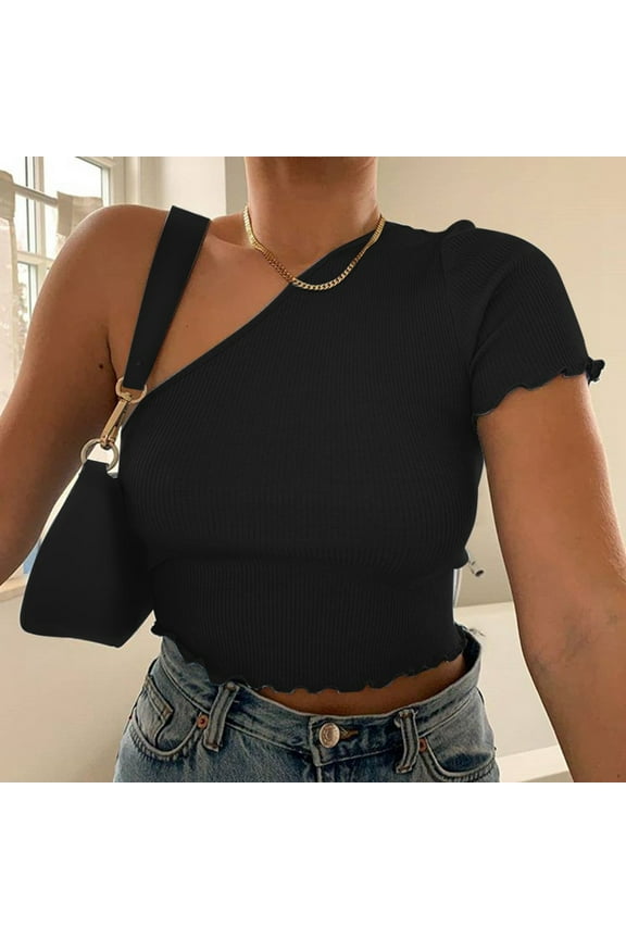 Shorts for Women Women's Shoulder off tops Slim Sexy Backless Tank Tee Shirt Vest