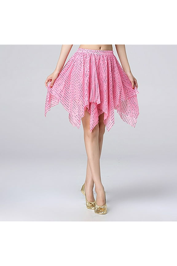 Skirt Modern Dance Big Swing Skirt Ballroom Dance Mesh Sequins Performance Costume