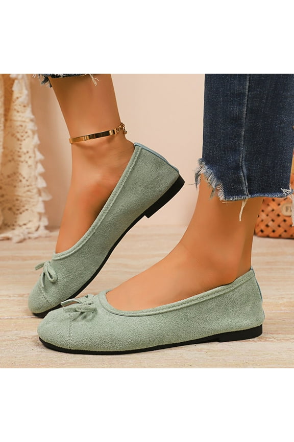 Solid Color Low Heel Pumps for Women – Comfortable Casual Slip-On Flats with Everyday Walking Comfort,Plus Size