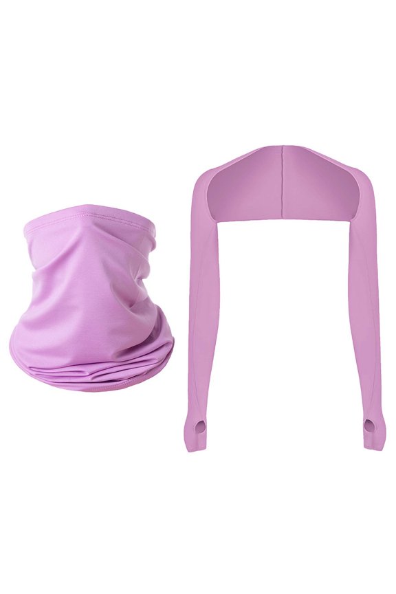 Sun Protective Balmaclava Set with Shoulder Sleeves,Breathable Ice Silk Face Mask and Neck Gaiter for Cycling Driving Outdoor Activities