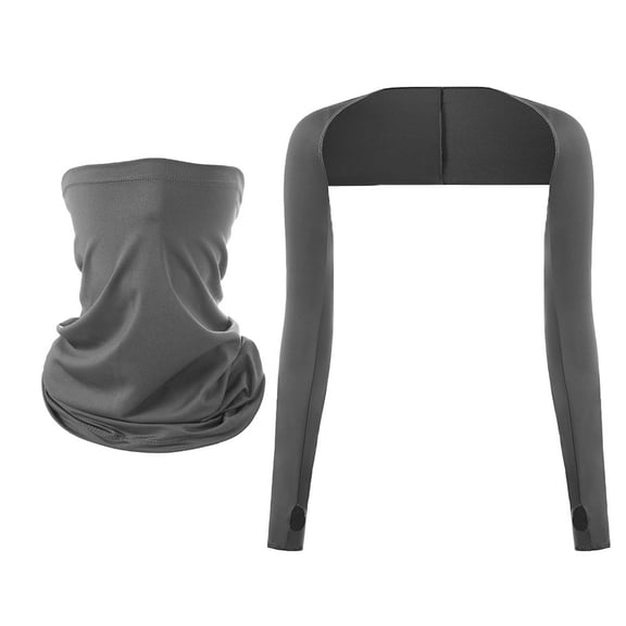 Wowcloth Sun Protective Balmaclava Set with Shoulder Sleeves,Breathable Ice Silk Face Mask and Neck Gaiter for Cycling Driving Outdoor Activities