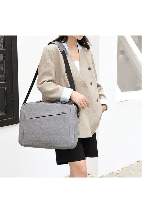 Unisex Business Laptop Bag, Large Capacity Solid Color Briefcase, Fashionable Spring Summer Style for Office and Travel