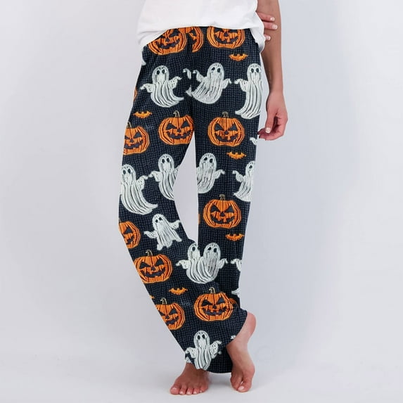 Wowcloth Unisex Halloween Printed Pajama Pants - Comfortable Soft Casual Sleepwear Trousers for Men & Women