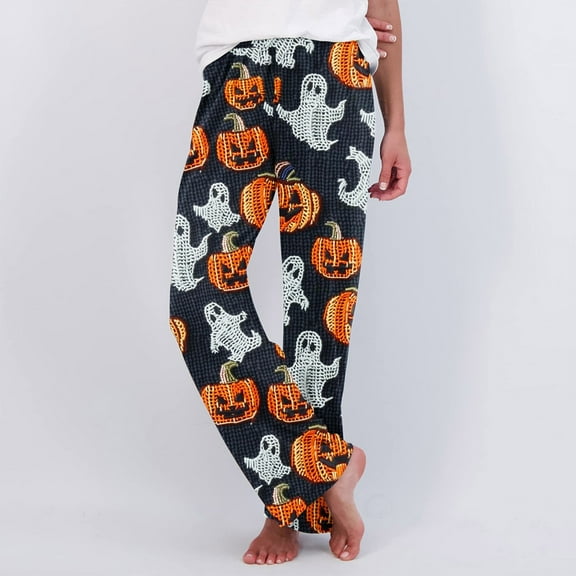 Wowcloth Unisex Halloween Printed Pajama Pants - Comfortable Soft Casual Sleepwear Trousers for Men & Women