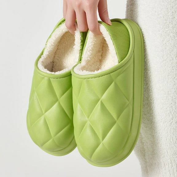 Wowcloth Unisex Plush Slippers for Couples – Fleece-Lined Warm and Comfortable with Closed Toe and Heel Design for Winter Indoor and Outdoor Casual Wear