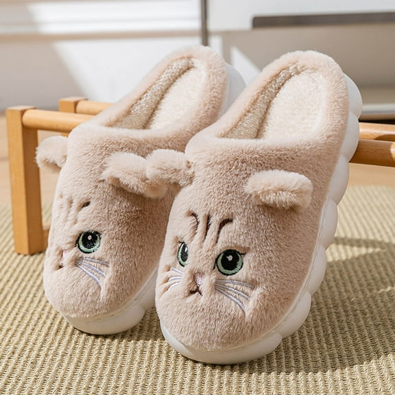 Wowcloth Unisex Plush Slippers - Cozy Furry Indoor/Outdoor Slides with 3D Cartoon Design for Home Comfort & Warmth