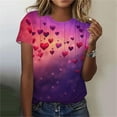 thumbnail image 1 of Wowcloth Valentine Print Blouse for Woman, Short Sleeve Round Neck, for Valentine's Day and Daily Wear, 1 of 4