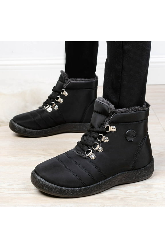 Winter Hiking Boots for Women – Warm Lace-Up Waterproof Snow Boots with Traction Grip for Outdoor Adventures & Casual Winter Wear