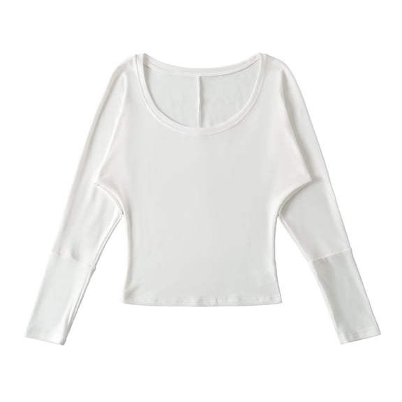 Wowcloth Woman's Casual Blouse, Solid Color Patchwork with Long Sleeve and Round Neck, Fashionable and Comfortable for Daily Wear