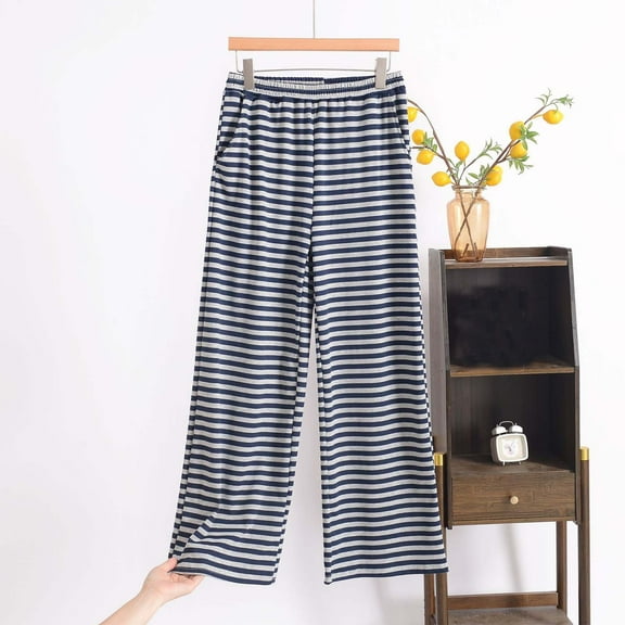 Wowcloth Woman's Casual Home Pants, Checkered with Elastic Waist, Comfortable Lounge Pants with Pockets for Home and Leisure