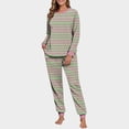 thumbnail image 1 of Wowcloth Woman's Casual Pajama Set, Double-Sided Wool-Blend with Printed Design, Raglan Long Sleeves and Cuffed Hem Winter Loungewear for Home and Daily Use, 1 of 7