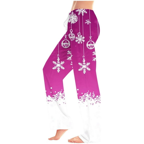 Wowcloth Woman's Casual Pants, Christmas Print Design, Comfortable and Lightweight for Holiday Outings and Daily Wear