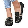 thumbnail image 1 of Wowcloth Woman's Casual Slip-On Flats, Bow Detail with Two-Tone Round Toe, Fashionable and Comfortable Flat Shoes for Daily Wear and Leisure, 1 of 9